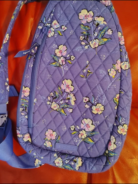 Vera Bradley Purple Quilted Floral Crossbody Sling Bag - Picture 3 of 5